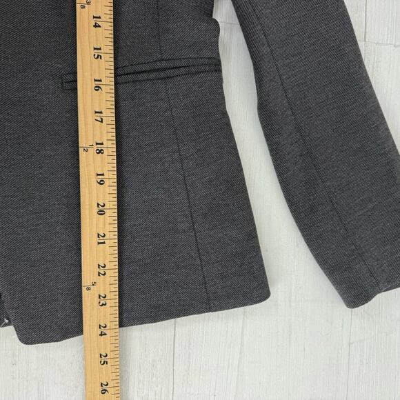 J.Crew Going Out Blazer Size 8 Tall Gray Open Front Stretch Knit Twill Office - Picture 15 of 16